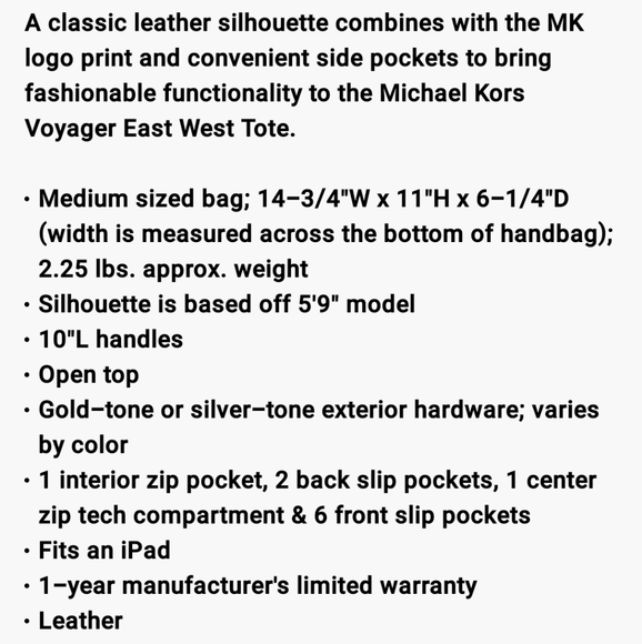 ⚠️LAST 1⚠Michael Kors East West Voyager Tote White - Picture 10 of 10